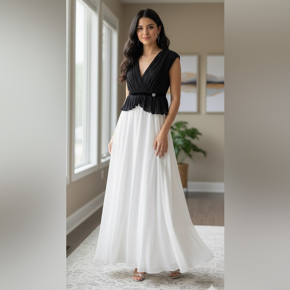 Elegant Black and White Dress